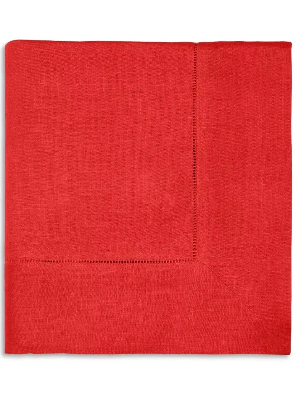 SFERRA Festival Linen Tablecloth 66 x 106 Red Hemstitched Luxury Imported